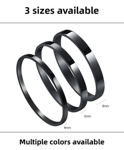 Confronto dei bracciali in acciaio inossidabile spazzolato nero da 4mm, 6mm e 8mm
