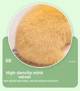 Detail of high-weight rice mink velvet fabric with soft and smooth yellow fur texture