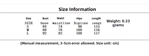 Size chart showing bust, waist, and hip measurements for this lace bodycon dress