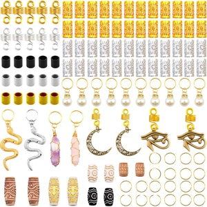 121pcs crystal wire wrapped dreadlock hair accessories with charms and beads