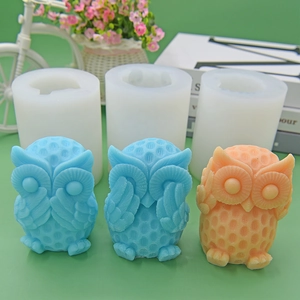 Eule Silikonform Hören Sehen Sprechen Nichts Böses Tierform Fondant Schokolade Kerze Seife Basteln Flexibel Wiederverwendbar