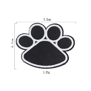 Toppa ricamata a zampa di gatto bianca e nera per vestiti, misura 7,2 cm x 5,7 cm DIY