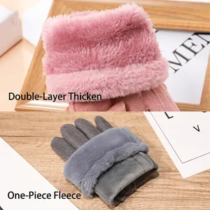 Gants d'hiver thermiques épais pour femmes avec fonction tactile et doublure en peluche douce
