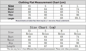 Detailed size chart for the bodycon mini dress showing bust, waist, and hip measurements