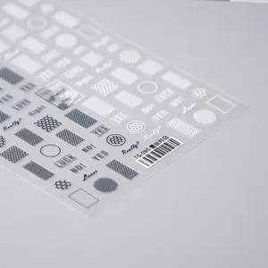5D semi-transparent lace geometric nail art stickers with TS-095 letter designs