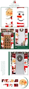 Detail of Christmas banner set featuring cartoon Santa and Snowman with hanging ropes