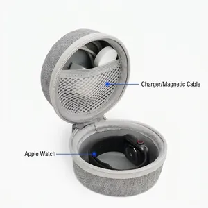 Tragbare EVA-Hartschalentasche für Apple Watch und Zubehör mit praktischer Netztaussche