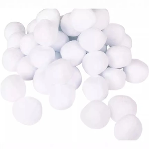 Fluffy white snowball ornaments for Christmas tree decoration and festive party crafts