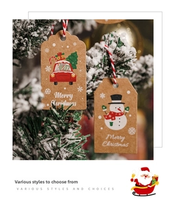 Kraft paper Christmas gift tags hanging tree decoration holiday party favor labels cards