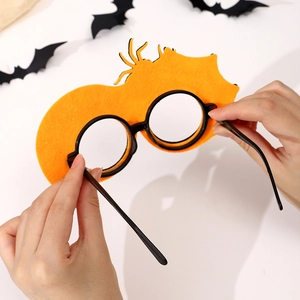Lunettes d'Halloween avec décoration en feutre orange toile d'araignée pour cosplay