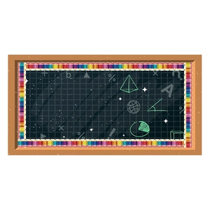 Colorful pencil border bulletin board sticker with math symbols for classroom blackboard