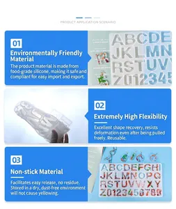 Makroaufnahme der hochzähen Silikonform für Buchstabenharz zeigt Flexibilität und Antihaft-Textur