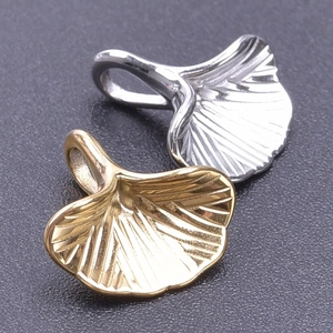 304 stainless steel ginkgo leaf pendants in gold and silver finish for DIY jewelry