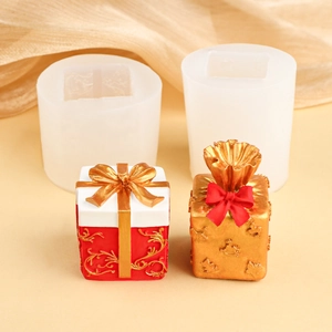 DIY silicone molds for gift box resin crafts with finished red and gold boxes