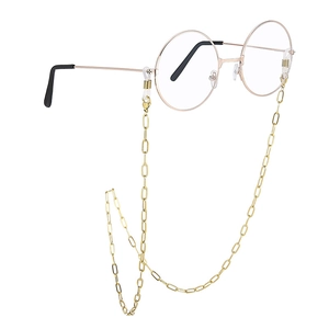 Stainless Steel Eyeglasses Chain Mask Strap Holder Rectangular Oval Link Necklace Anti Slip Silicone Loop Accessory