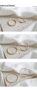 Detailed comparison of three sizes of minimalist gold S925 sterling silver hoop earrings
