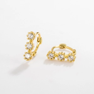 925 Sterling Silver Zirconia Hoop Earrings For Women Minimalist Small Geometric Huggie Earrings 18K Gold Plated Jewelry Gift