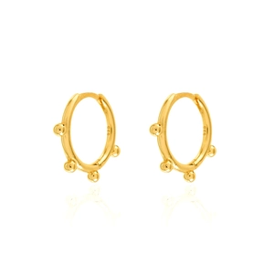 Geometric Beaded Hoop Earrings With 925 Sterling Silver Earring Post Copper Minimalist Small Huggies Jewelry For Women