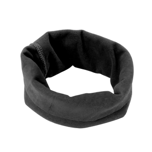 Detail of black pet ear cover featuring elastic knit texture and neat edge stitching