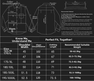 Size guide for men's slim fit cotton shirt showing measurements and sizing chart