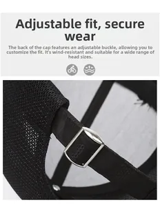 Detailed view of the adjustable metal buckle on a breathable black mesh camo baseball cap
