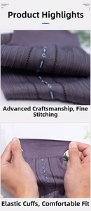 Detail of professional business nylon socks showing reinforced stitching and elastic cuff