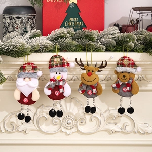 Weihnachtsplüsch-Set mit Weihnachtsmann Schneemann und Rentier mit Perlenbeinen