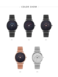 Aperçu des couleurs de montres quartz homme avec bracelet en maille milanaise