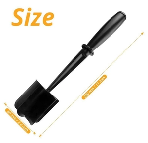 Black meat chopper kitchen tool dimensions showing 11 inch length and 2.4 inch head width