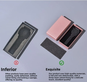 Detail comparison of premium pink watch box with high-density flocked foam inner tray insert