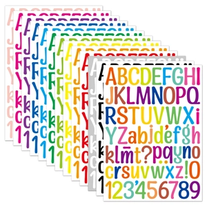 Colorful 1.5-inch alphabet and number stickers set for holiday gift decoration