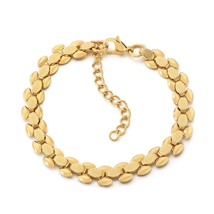 8mm breites goldenes Edelstahl-Uhrenkettenarmband für Damen mit verstellbarem Karabiner