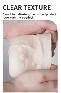 Close-up showing clear internal texture and high elasticity of the silicone heart mold