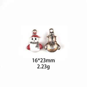 Front and back detail of snowman pendant with 16x23mm dimensions and 2.23g weight info