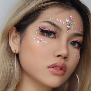 Face Rhinestone Stickers Acrylic Resin Self-Adhesive Eye Face Gems Body Art Mermaid Style For Festival Party Stage Makeup