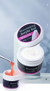 Detailed texture of professional 60ml white and nude pink nail extension gel