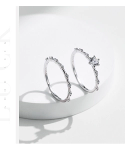 Detailed macro of S925 sterling silver stamp on the inner band of luxury moissanite rings