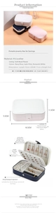 Detailed view of PU leather jewelry box internal compartments and size dimensions