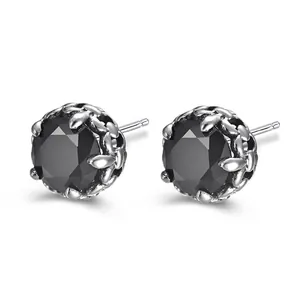 Runde Strass Ohrstecker Edelstahl Vintage Inlaid Kristall Schmuck Für Männer Frauen Hip Hop Stil