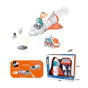 DIY Space Adventure Shuttle Set with Shuttle Moon Rover and Astronaut Figures for Kids
