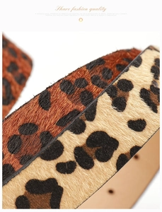 Vista macro detallada del cinturón de leopardo que muestra la textura y los agujeros limpios