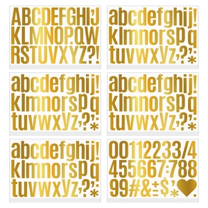 Gold Bronzing Alphabet Number Stickers Waterproof Vinyl Self Adhesive DIY Letter Decals For Mailbox Scrapbooking Gift Decoration