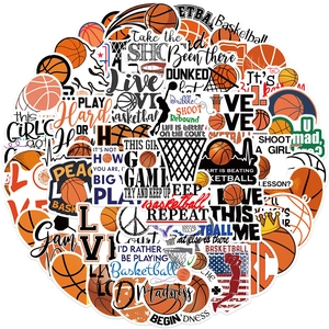 50-piece waterproof basketball stickers set for luggage and laptop decoration