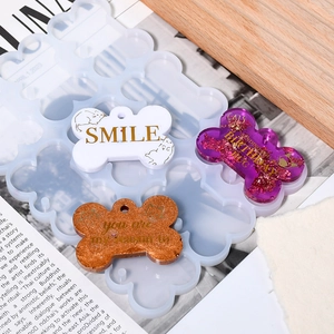 Moule silicone os de chien pour étiquettes d'animaux DIY et porte-clés en résine