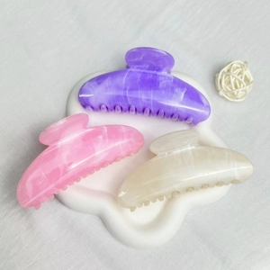 Large Hair Claw Clips For Women Strong Hold Marble Ink Painting Design Nonslip Acetate Texture Hair Accessories