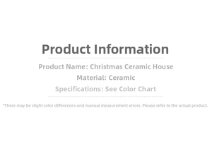 Detailed ceramic Christmas house product specifications and material dimensions info