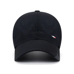 Quick-dry breathable sports baseball cap with laser-perforated mesh and logo detail