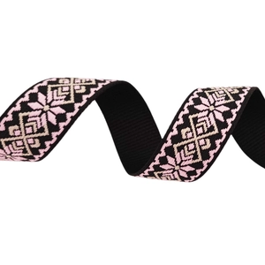 Tracolla larga etnica jacquard con ricami geometrici colorati per borse da donna