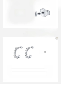 Detail view of S925 sterling silver earrings with rectangular cubic zirconia stones