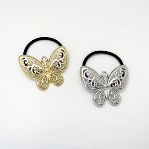 Hollow Butterfly Hair Ties Alloy High Elasticity Metal Butterfly Hair Ropes Elegant Hair Accessories For Women Girls